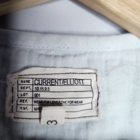 Current Elliott The Retreat Cotton Henley Top size 3 - Picture 6 of 9
